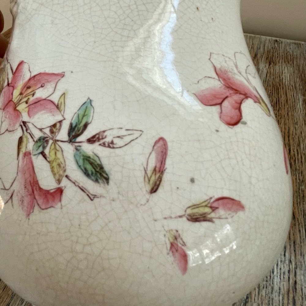 Antique Ironstone Pink China E.T.P. Co. Floral Pattern Pitcher❤️ - Picture 8 of 12